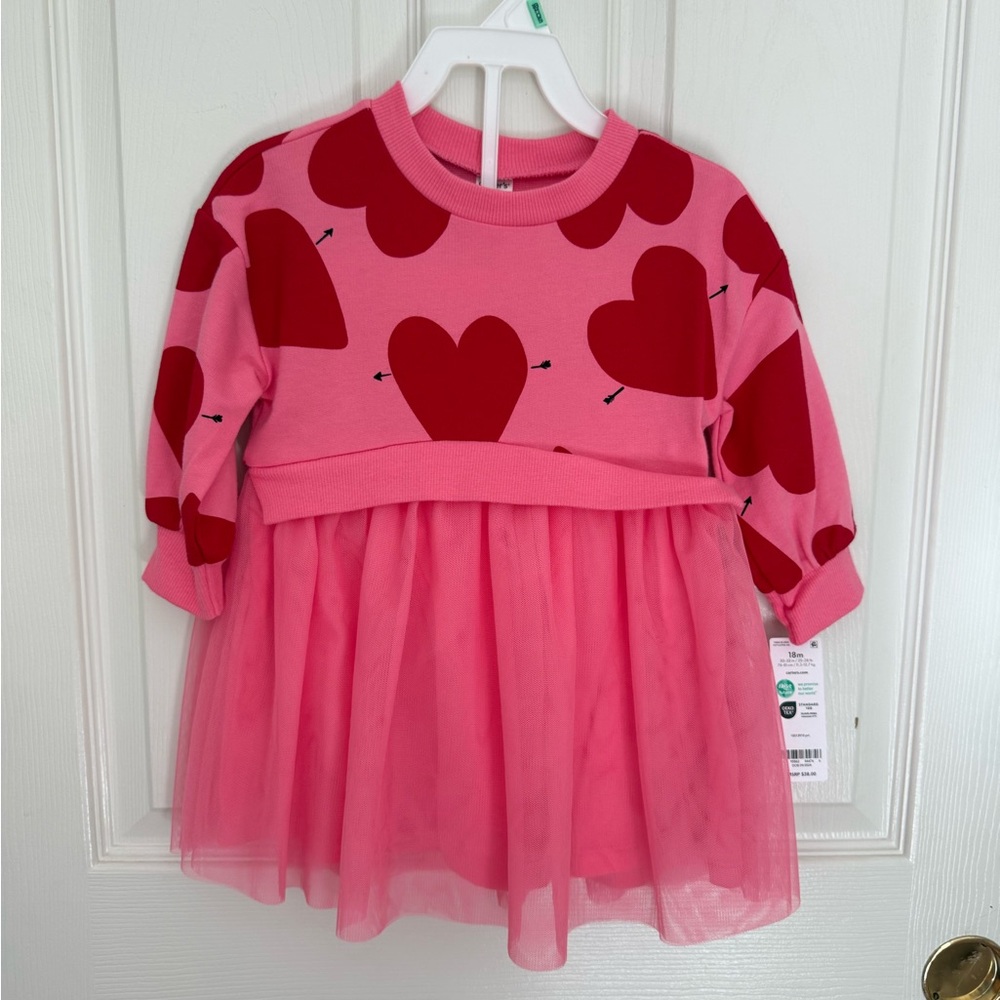 Carter's Pink Dress with Red Heart Accents